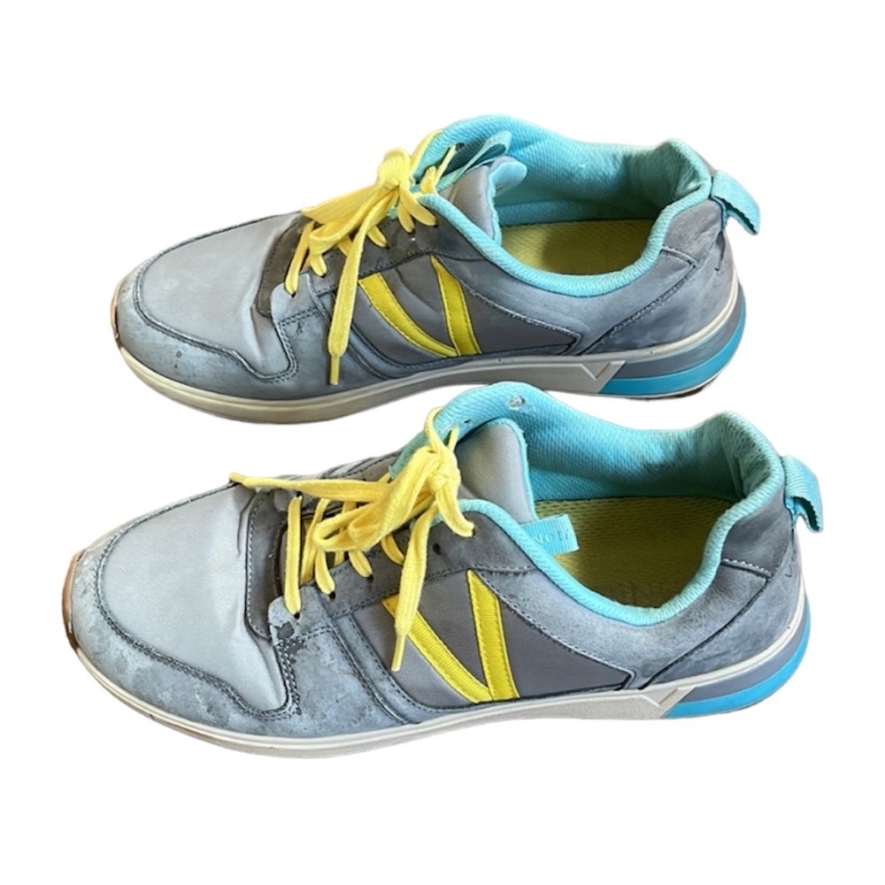 Vionic Rechelle Casual Sneakers Women’s Size 10 Light Gray with Yellow